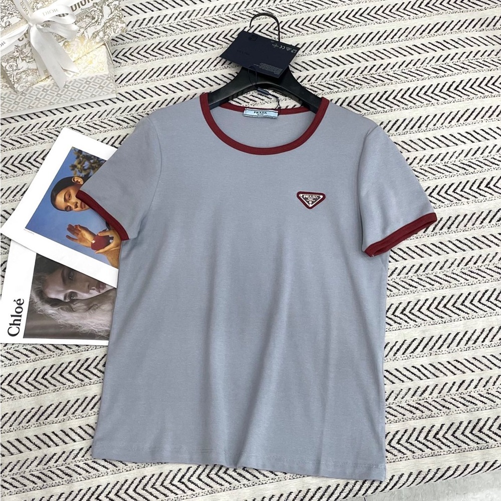 Prada women's retro colour-block T-shirt